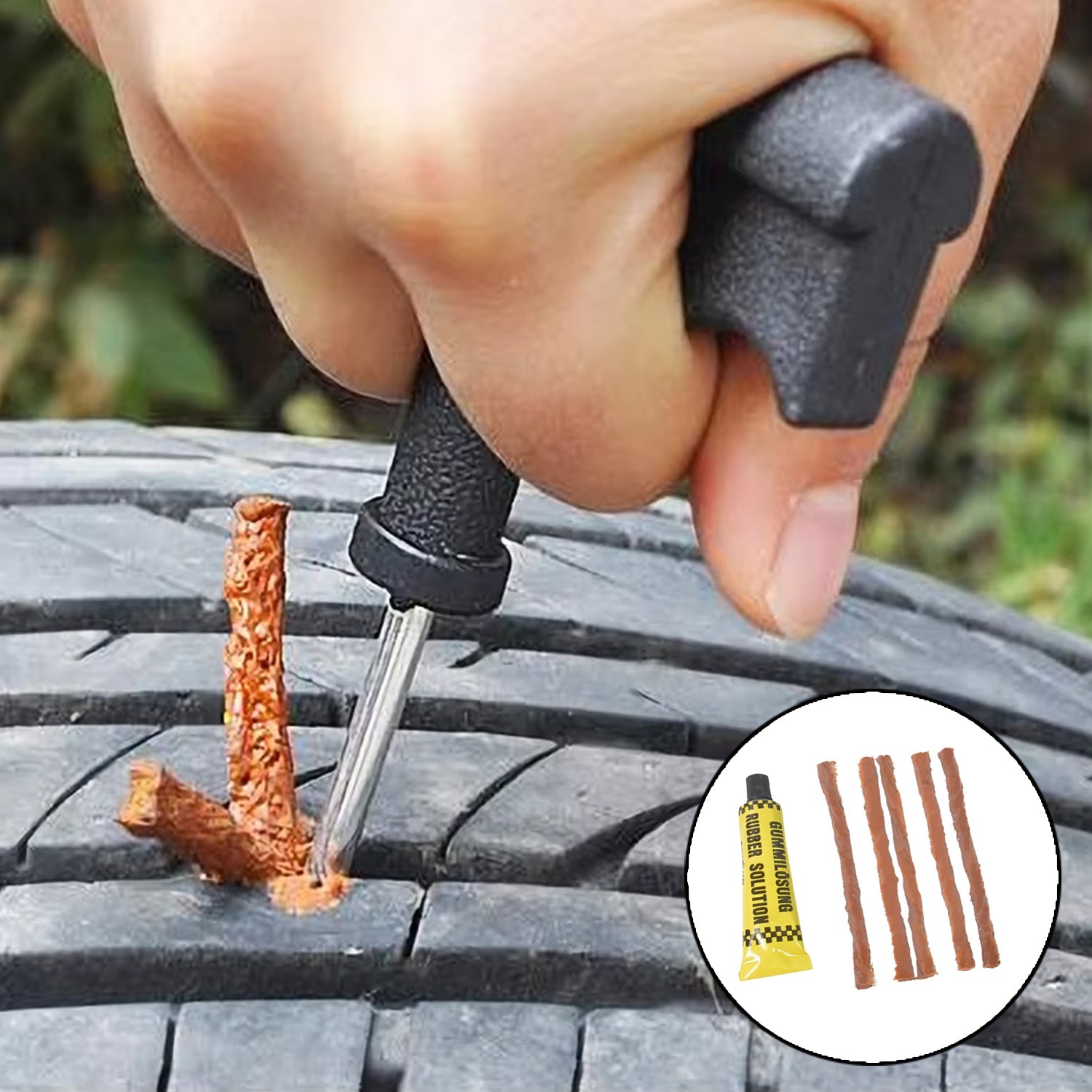 Portable Tire Repair Kit Tyre Repairing Tool Set with Box (13 Pcs Set) Portable Tire Repair Kit Tyre Repairing Tool Set with Box (13 Pcs Set)
